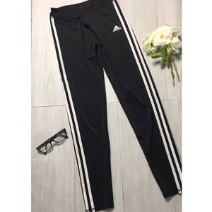 Girls 14 Black and White Adidas Workout Leggings